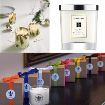 3 pictures of different candles