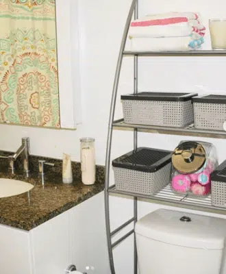 over the toilet shelving