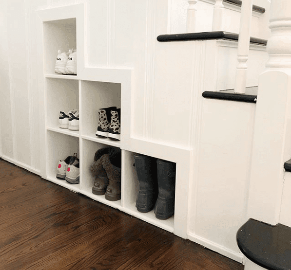 under stair cubby shoe storage