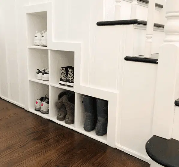 under stair cubby shoe storage