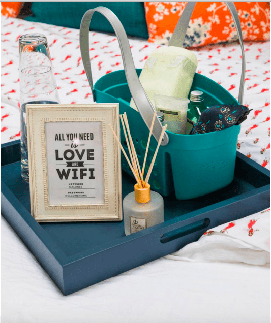 photo of a framed WiFi password