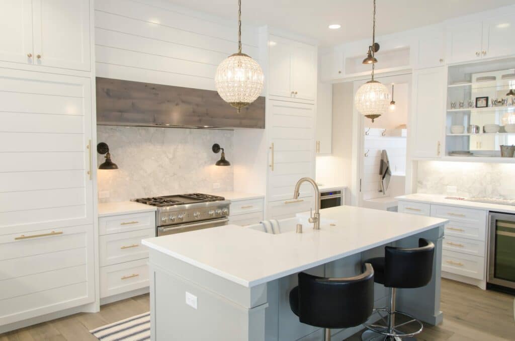 a clean bright white kitchen