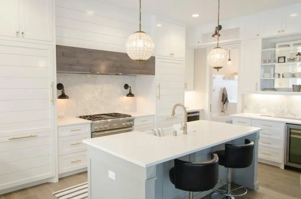 a clean bright white kitchen