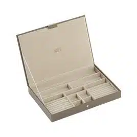Stackable jewelry organizers from The Container Store closet sale