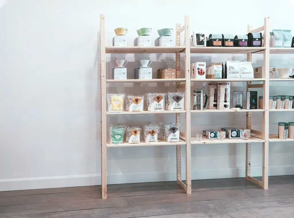 and organized pantry with organized food staples